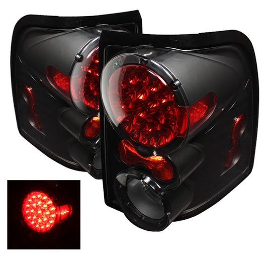 Xtune Ford Explorer 4Dr (Except Sport Trac) 02-05 LED Tail Lights Black ALT-ON-FEXP02-LED-BK