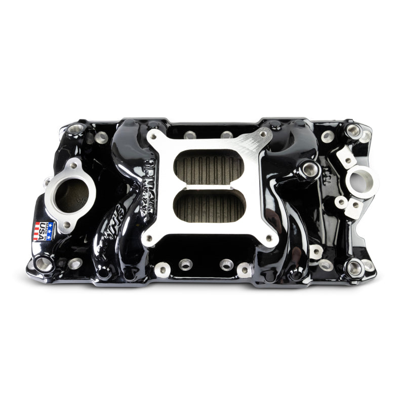 Edelbrock Chevy Small Block Performer RPM AIR-Gap Intake Manifold Black Plasma Finish