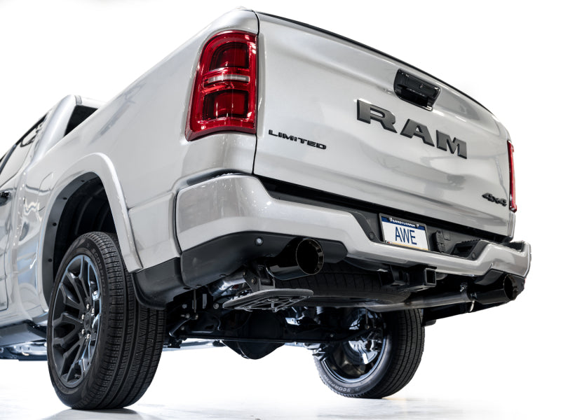 AWE Tuning 25+ RAM 1500 3.0TT 0FG Cat-Back Touring Exhaust - Diamond Black Tips