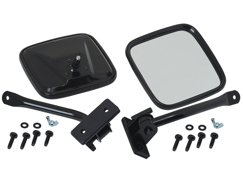 Kentrol 97-18 Jeep Wrangler TJ/JK E-Z Detach Mirrors Pair - Powdercoat Black