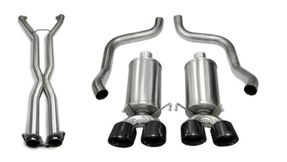 Corsa 05-08 Chevrolet Corvette (C6) 2.5in Xtreme Cat-Back Exhaust - 3.5in Black Twin Tips