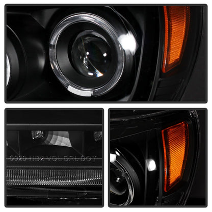 xTune Toyota Tacoma 05-11 Halo Projector Headlights Black PRO-JH-TT05-LED-BK