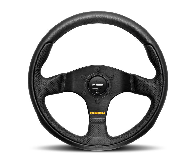 Momo Team Steering Wheel 280 mm - 4 Black Leather/Black Spokes