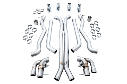 AWE Tuning 18-19 BMW M5 (F90) 4.4T AWD SwitchPath Cat-Back Exhaust - Chrome Silver Tips