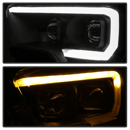 xTune 16-18 Toyota Tacoma SR/SR5 DRL Projector Headlights w/Turn Signal - Blk (PRO-JH-TTA16-SR-BK)
