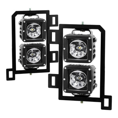 Spyder Dodge Ram 2013-2018 1500 Only Full LED Fog Lights W/Bracket and Universal Switch- Clear