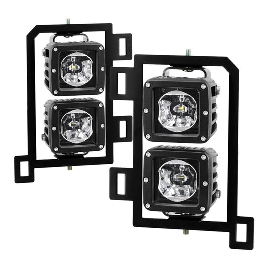 Spyder Dodge Ram 2013-2018 1500 Only Full LED Fog Lights W/Bracket and Universal Switch- Clear