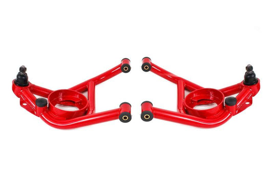 BMR 70-81 Chevrolet Camaro A-Arms Lower Delrin Bushings Std Ball Joint - Red