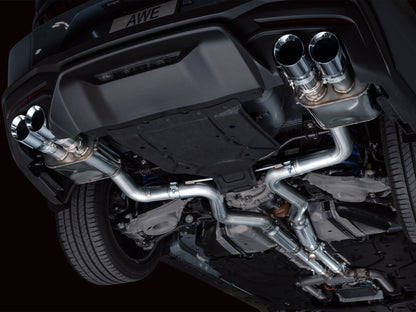 AWE 2024 Ford Mustang GT Fastback S650 RWD SwitchPath Cat-Back Exhaust w/ Quad Chrome Silver Tips