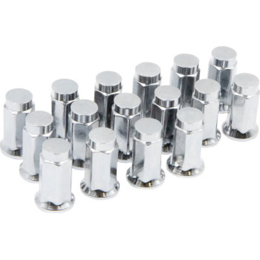 Raceline Hex/Flat Lug Nuts - 10mm x 1.25/14mm - 16 Pack - Chrome
