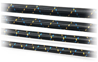 GReddy AN08 Reusable Hose Nylon Braided, Black/Gold/Blue