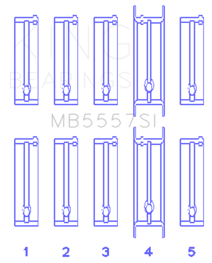 King Engine Bearings ChevrolET 121Ci/Ln2 134Ci (Size +0.75mm) Main Bearing Set