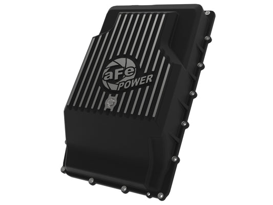 aFe 17-24 Ford F-150 10R60/10R80 Pro Series Rear Transmission Pan Black w/ Machined Fins