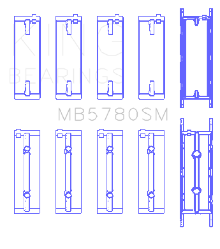 King Engine Bearings BMW N47 D20 A/B/C/D/N47 C20 A (Size +0.25mm) Main Bearing Set