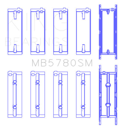 King Engine Bearings BMW N47 D20 A/B/C/D/N47 C20 A (Size +0.25mm) Main Bearing Set