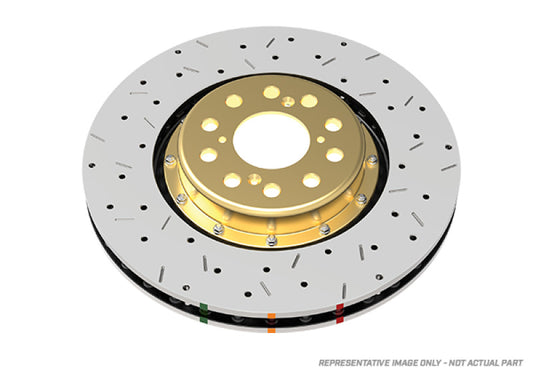 DBA 05-09 Audi A4 Sedan Front 5000 Series 2-Piece Drilled & Slotted Rotor w/Black Hat