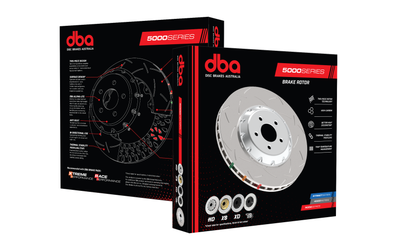 DBA 14-18 Audi RS7 Iron Rotors Front 5000 Series Drilled & Slotted Rotor w/Silver Hat