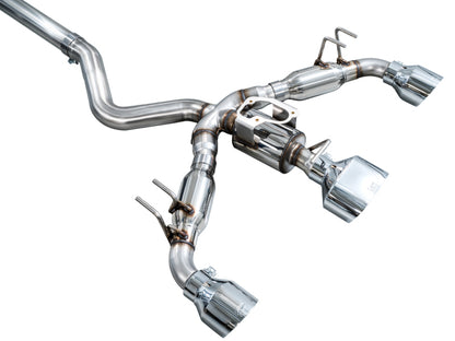 AWE Tuning 23-24 Toyota GR Corolla Track Edition Cat-Back Exhaust - Chrome Silver Tips