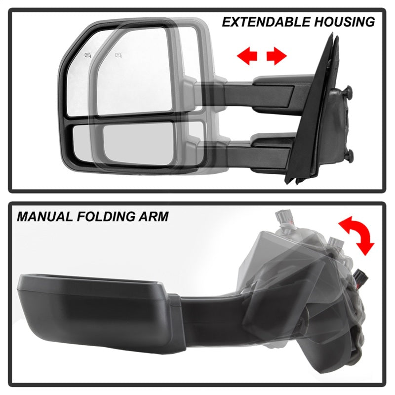 xTune 15-17 Ford F-150 Heated Telescoping Mirrors (Pair) (MIR-FF15015-G4-PWH-SET)