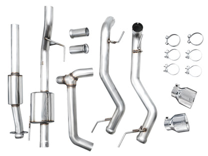 AWE Tuning 2021+ Ford F150 Tremor w/ Bumper Cutouts 0FG Resonated Cat-Back w/ Chrome Silver Tips