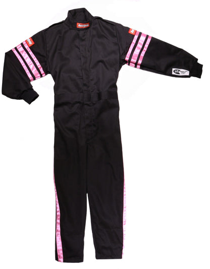 RaceQuip Pink Trim SFI-1 JR. Suit - Kids Large