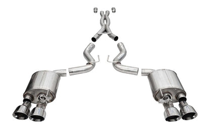 Corsa 20-22 Ford Mustang GT500 3.0in Dual Rear Exit Catback w/ Twin 5.0in Polish Slash Cut Pro Tips