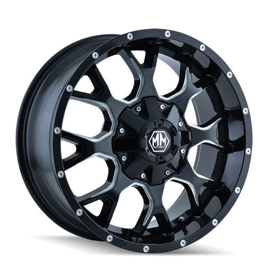 Mayhem 8015 Warrior 18x9 / 8x165.1 BP / 18mm Offset / 130.8mm Hub Gloss Black Milled Wheel