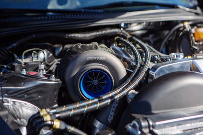 GReddy AN12 REUSABLE HOSE NYLON BRAIDED BLACK/GOLD/BLUE (PRICED PER FOOT)