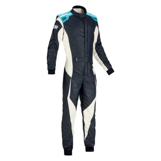 OMP Tecnica Evo Overall My21 Navy/Cyan - Size 50 (Fia 8856-2018)