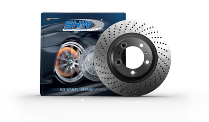 SHW 2021 Porsche Carrera 3.0L Left Front Cross-Drilled Monobloc Brake Rotor (992615301)