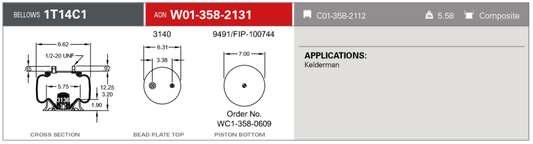Firestone Ride-Rite Replacement Service Spring 1T14C1 RB 3/4CF 1/2ST PST (W013582131)