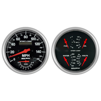 Autometer Sport-Comp Quad & Tach/Speedo 5in. - 2 Pc.