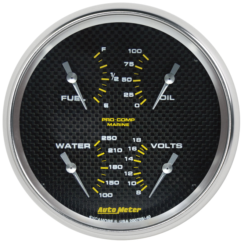 Autometer Marine Carbon Fiber 5in Gauge - 100PSI