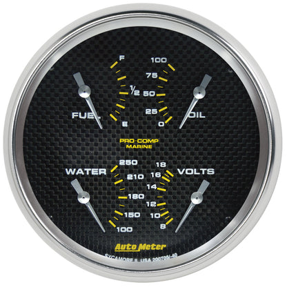 Autometer Marine Carbon Fiber 5in Gauge - 100PSI