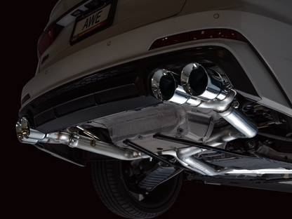 AWE Tuning 19-23 Audi C8 S6/S7 2.9T V6 AWD Track Edition Exhaust - Chrome Silver Tips