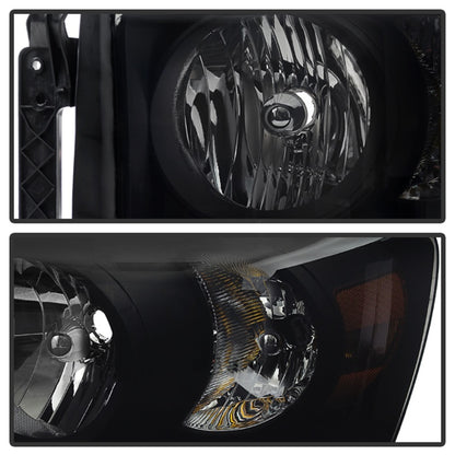 xTune Dodge Ram 1500 06-08 Amber Crystal Headlights Black Smoked HD-JH-DR06-AM-BSM