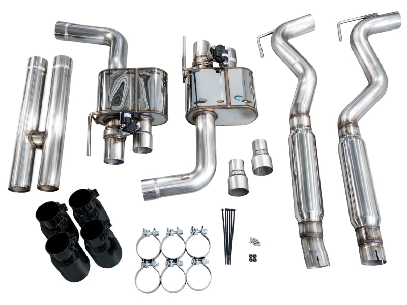 AWE Tuning 18-23 S550 Mustang GT SwitchPath Exhaust - Diamond Black Tips