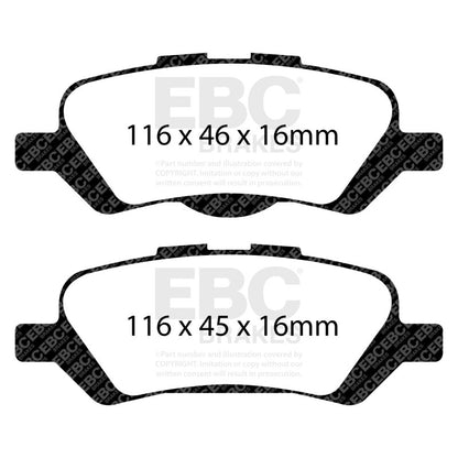 EBC 08+ Toyota Venza 2.7 Redstuff Rear Brake Pads