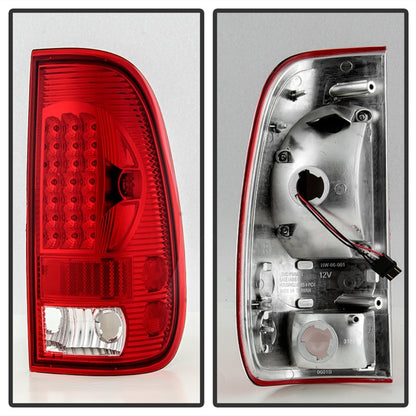 Xtune Ford F150 Styleside 97-03 Super Duty 99-07 LED Tail Lights Red Smoke ALT-ON-FF15097-LED-RC