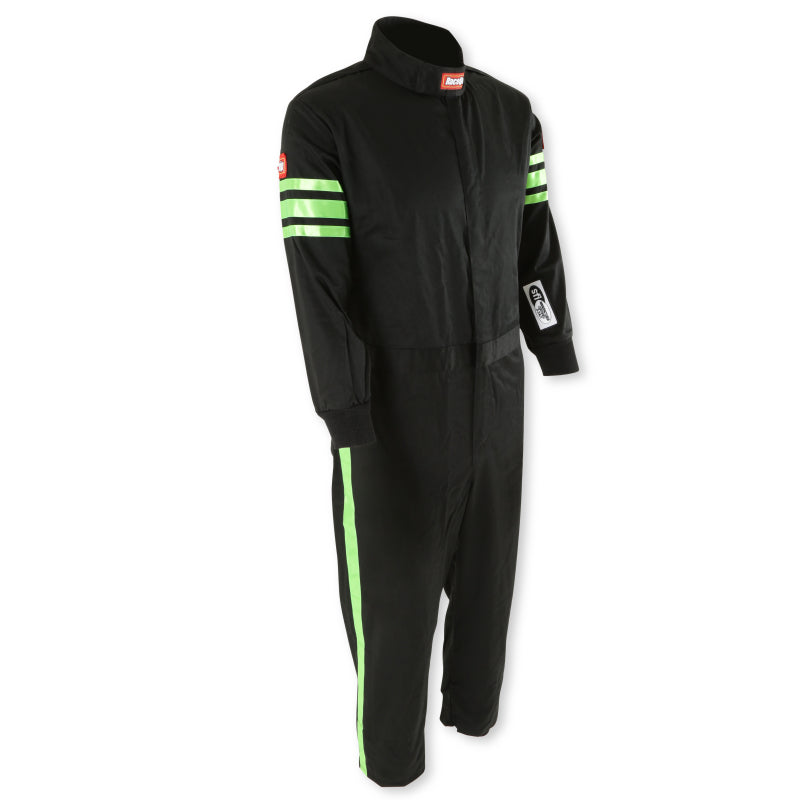 RaceQuip Green Trim SFI-1 JR. Suit - Kids XL