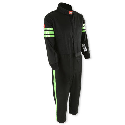 RaceQuip Green Trim SFI-1 JR. Suit - Kids Medium