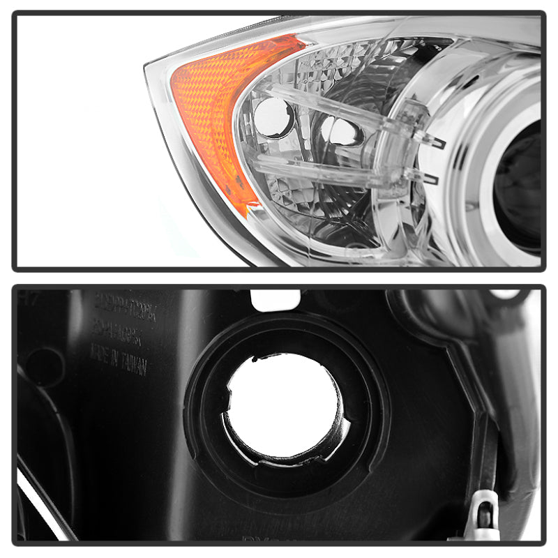 Spyder BMW E90 3-Series 06-08 Projector LED Halo Amber Reflector Rplc Bulb Chrm PRO-YD-BMWE9005-AM-C
