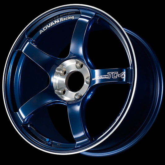 Advan TC-4 SE 18x10.5 / +15 Offset / 5x114.3 / 73mm Bore / Racing Indigo Blue and Diamond Cut