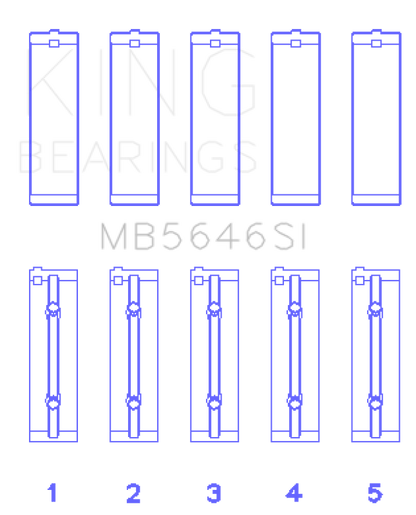 King Engine Bearings Toyota 1AZFE / 2 AZFE (Size +0.75mm) Crankshaft Main Bearing Set
