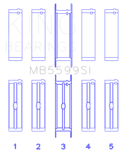 King Engine Bearings International 421CI/446CI V8 (STD Size) Crankshaft Main Bearing Set
