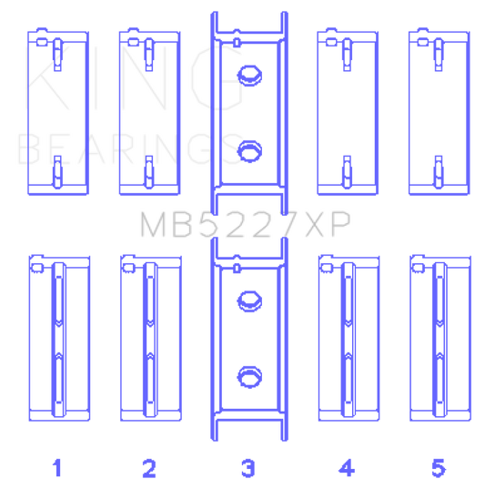 King Mitsubishi 4G63/4G64 6 Bolt 1st Gen DSM Performance Main Bearing Set - Size STDX