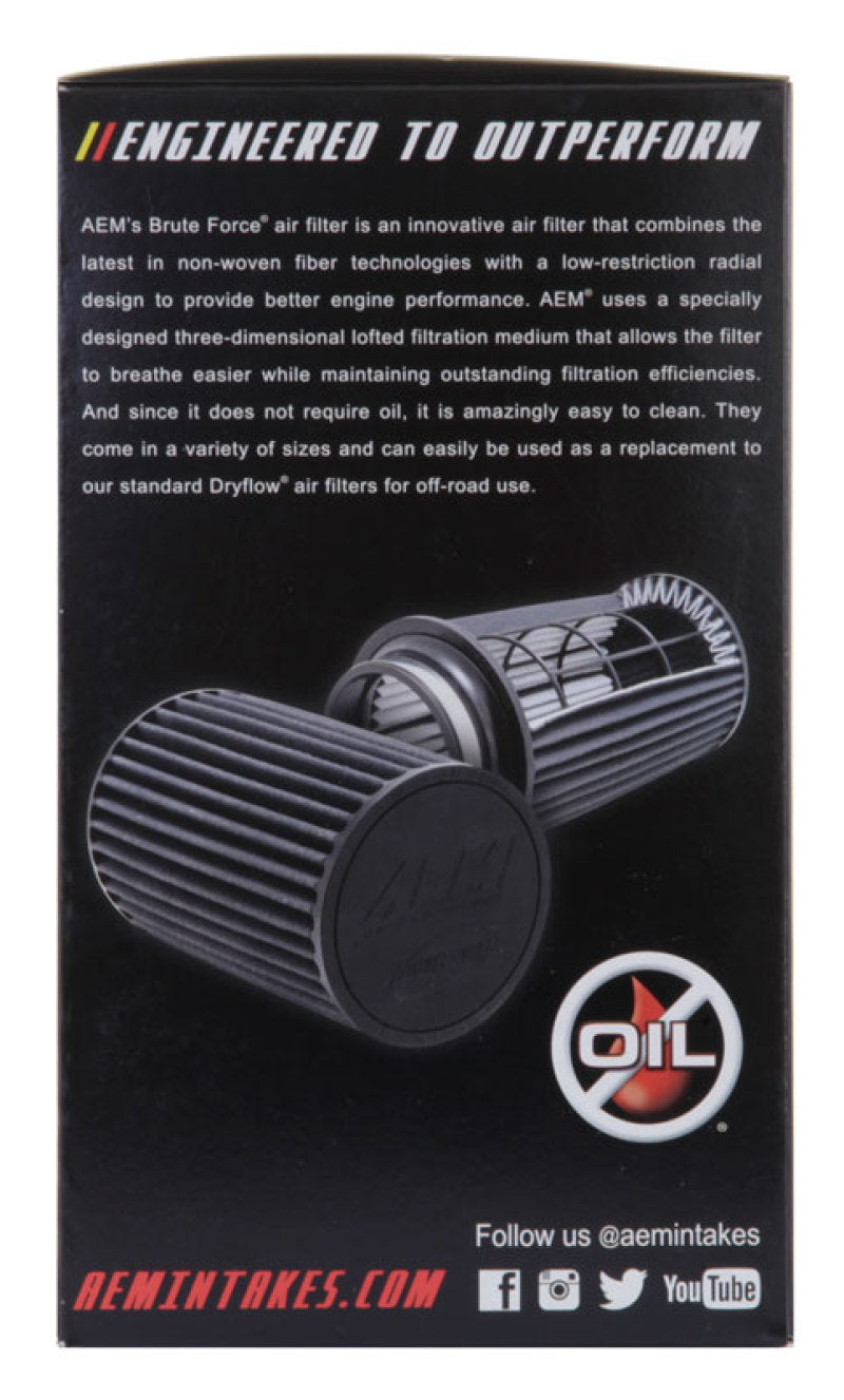 AEM 3.5 in x 9 in Dryflow Conical Air Filter