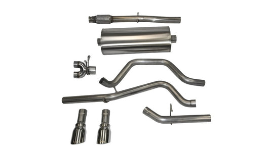 Corsa 14-19 GMC Sierra/Chevy Silv 1500 Crew Cab/Std. Bed 5.3L V8 Polished Sport Dual Rear CB Exhaust