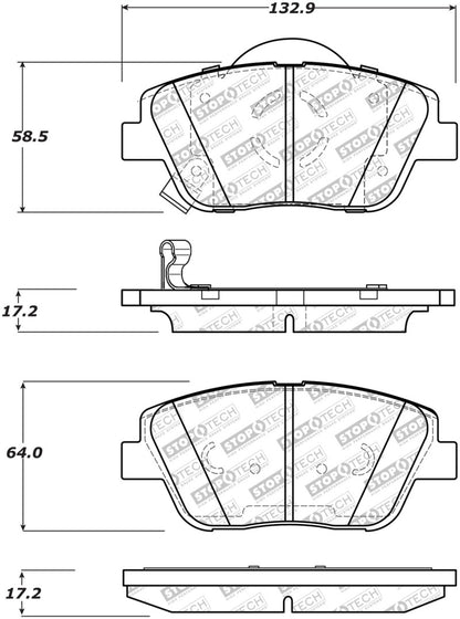 StopTech 09-15 Hyundai Sonata Street Select Front Brake Pads