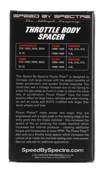 Spectre 86-95 GM 4.3L/5.0L/5.7L Throttle Body Injection Spacer